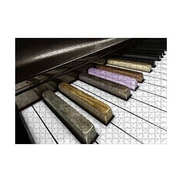 Cakapuzzle Piyano Tuşları Yakın Çekim 120 Parça Ahşap Puzzle