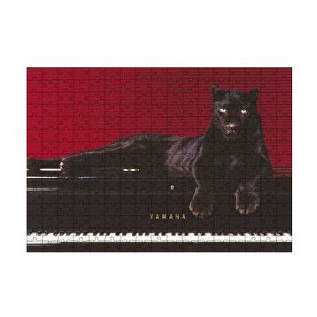 Cakapuzzle Piyanodaki Siyah Leopar 120 Parça Ahşap Puzzle