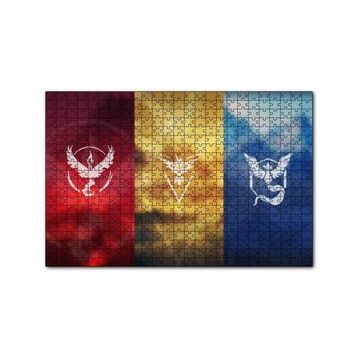 Cakapuzzle Pokemon Go Takım Bayrakları 120 Parça Ahşap Puzzle