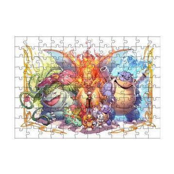 Cakapuzzle Pokemon Karekterler 120 Parça Ahşap Puzzle