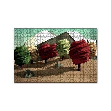 Cakapuzzle Poligonal Ağaçlar Ve Dağlar 120 Parça Ahşap Puzzle