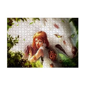 Cakapuzzle Prenses mononoke 2019 Anime Karakter 120 Parça Ahşap Puzzle