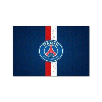 Cakapuzzle PSG Logosu Mavi Zemin Kırmızı Beyaz Kuşaklı 120 Parça Ahşap Puzzle