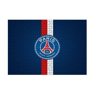 Cakapuzzle PSG Logosu Mavi Zemin Kırmızı Beyaz Kuşaklı 120 Parça Ahşap Puzzle