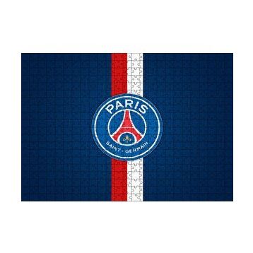 Cakapuzzle PSG Logosu Mavi Zemin Kırmızı Beyaz Kuşaklı 120 Parça Ahşap Puzzle