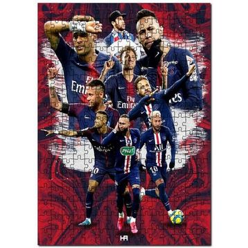 Cakapuzzle Psg Neymar Kompozisyonu Kırmızı Dalgalı Mdf 255 Parça Puzzle