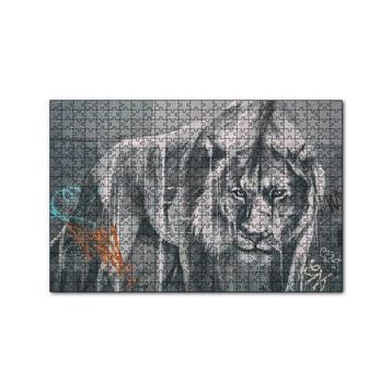 Cakapuzzle Pusudaki Aslan Duvar Boyama 120 Parça Ahşap Puzzle