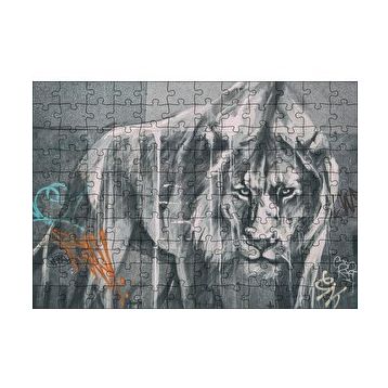 Cakapuzzle Pusudaki Aslan Duvar Boyama 120 Parça Ahşap Puzzle