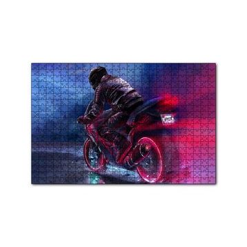 Cakapuzzle Racing Motorsiklet İllüstrasyon 120 Parça Ahşap Puzzle
