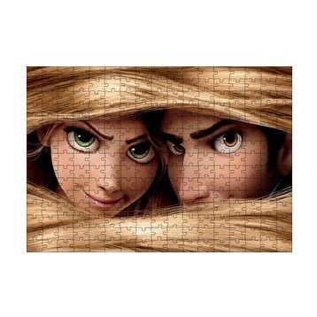 Cakapuzzle Rapunzel Ve Prens Saçların Arasında 120 Parça Ahşap Puzzle