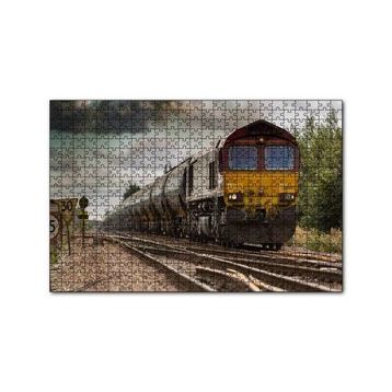 Cakapuzzle Raylar Tren ve Bulutlu Gökler 120 Parça Ahşap Puzzle