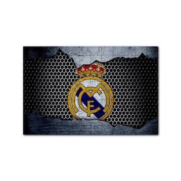 Cakapuzzle Real Madrid Logo Gri Siyah Petek Zemin 120 Parça Ahşap Puzzle