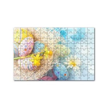 Cakapuzzle Rengarenk Boyalı Süslü Sürpriz Yumurtalar 120 Parça Ahşap Puzzle