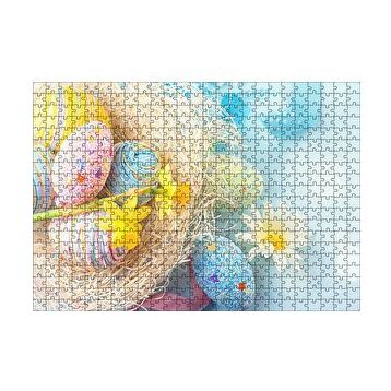Cakapuzzle Rengarenk Boyalı Süslü Sürpriz Yumurtalar 120 Parça Ahşap Puzzle