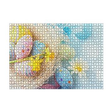 Cakapuzzle Rengarenk Boyalı Süslü Sürpriz Yumurtalar 120 Parça Ahşap Puzzle