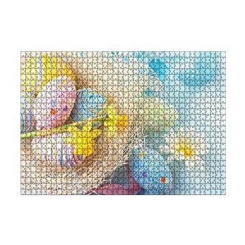 Cakapuzzle Rengarenk Boyalı Süslü Sürpriz Yumurtalar 120 Parça Ahşap Puzzle