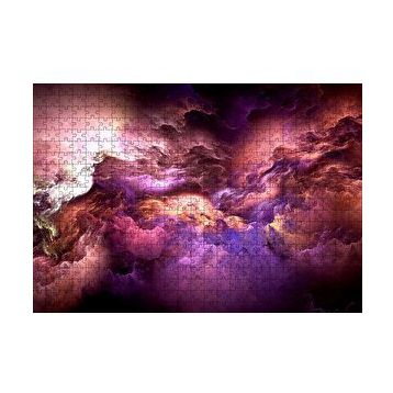 Cakapuzzle Rengarenk Fantastik Bulutlar İllüstrasyon 120 Parça Ahşap Puzzle