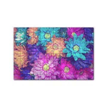 Cakapuzzle Rengarenk Taç Yapraklı Çiçekler Bir Arada 120 Parça Ahşap Puzzle