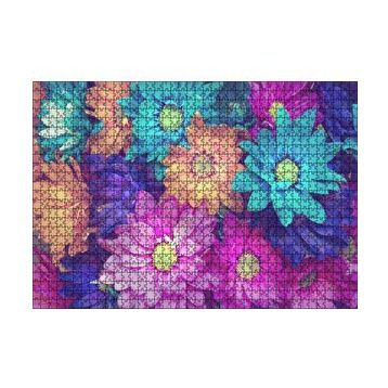 Cakapuzzle Rengarenk Taç Yapraklı Çiçekler Bir Arada 120 Parça Ahşap Puzzle