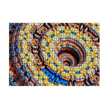 Cakapuzzle Renkli Daireler Bloklar Sarmal Kompleks 120 Parça Ahşap Puzzle