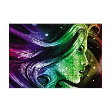 Cakapuzzle Renkli Dijital Sanat Kadın Portre 120 Parça Ahşap Puzzle