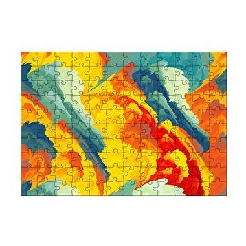 Cakapuzzle Renkli Fırça Darbeleri Kompozisyon 120 Parça Ahşap Puzzle