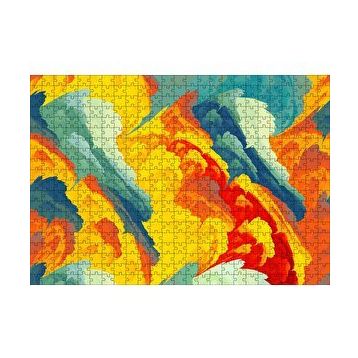 Cakapuzzle Renkli Fırça Darbeleri Kompozisyon 120 Parça Ahşap Puzzle