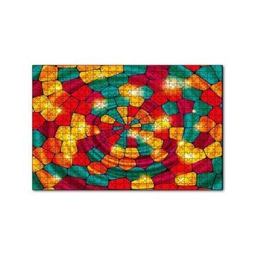 Cakapuzzle Renkli Geometrik Şekiller Vitray 120 Parça Ahşap Puzzle
