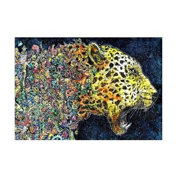Cakapuzzle Renkli Karışık Objelerden Oluşan Leopar 120 Parça Ahşap Puzzle