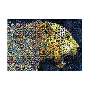 Cakapuzzle Renkli Karışık Objelerden Oluşan Leopar 120 Parça Ahşap Puzzle
