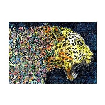 Cakapuzzle Renkli Karışık Objelerden Oluşan Leopar 120 Parça Ahşap Puzzle