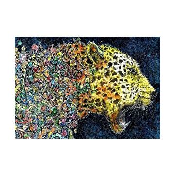 Cakapuzzle Renkli Karışık Objelerden Oluşan Leopar 120 Parça Ahşap Puzzle