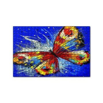 Cakapuzzle Renkli Kelebek Yağlı Boyalı 120 Parça Ahşap Puzzle
