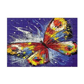 Cakapuzzle Renkli Kelebek Yağlı Boyalı 120 Parça Ahşap Puzzle