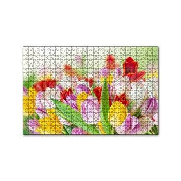 Cakapuzzle Renkli Laleler Görseli 120 Parça Ahşap Puzzle