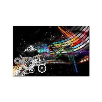 Cakapuzzle Renkli Şeritler Daireler ve Yıldızlar 120 Parça Ahşap Puzzle