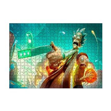 Cakapuzzle Rick ve Morty Dragon Ball 120 Parça Ahşap Puzzle