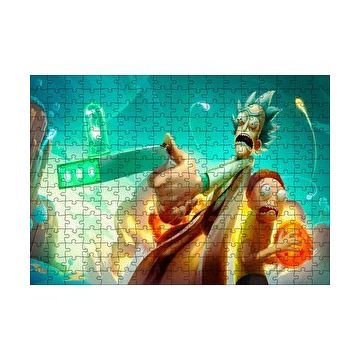 Cakapuzzle Rick ve Morty Dragon Ball 120 Parça Ahşap Puzzle