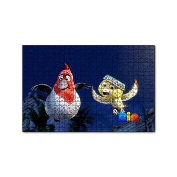Cakapuzzle Rio Macerası Sarı ve Kırmızı Beyaz Kuşlar 120 Parça Ahşap Puzzle