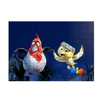 Cakapuzzle Rio Macerası Sarı ve Kırmızı Beyaz Kuşlar 120 Parça Ahşap Puzzle