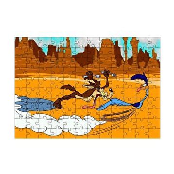 Cakapuzzle Road Runner ve Coyote 120 Parça Ahşap Puzzle