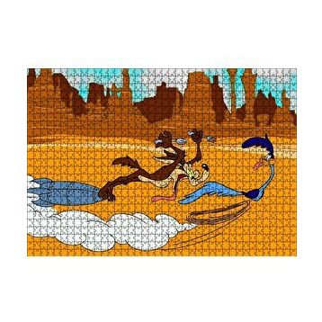 Cakapuzzle Road Runner ve Coyote 120 Parça Ahşap Puzzle