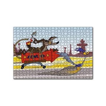 Cakapuzzle Road Runner ve Coyote Roket 120 Parça Ahşap Puzzle