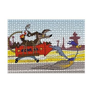 Cakapuzzle Road Runner ve Coyote Roket 120 Parça Ahşap Puzzle