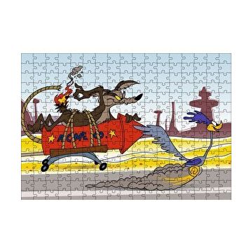 Cakapuzzle Road Runner ve Coyote Roket 120 Parça Ahşap Puzzle