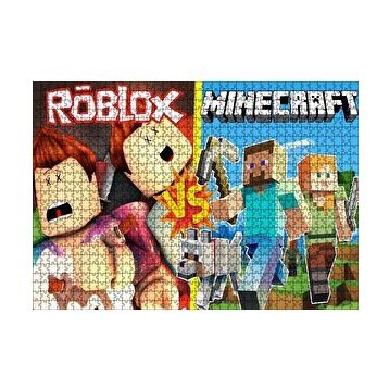 Cakapuzzle Roblox Ve Minecraft Çizgi Film Görseli 120 Parça Ahşap Puzzle