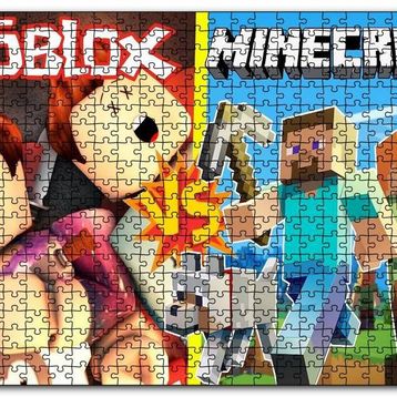 Cakapuzzle Roblox ve Minecraft Çizgi Film Görseli Mdf 120 Parça Puzzle