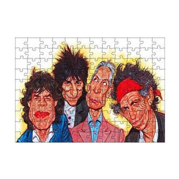 Cakapuzzle Rolling Stones Karikatürize 120 Parça Ahşap Puzzle