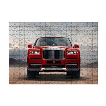 Cakapuzzle Rollsroyce Cullinan Kırmızı Cephe Görseli 120 Parça Ahşap Puzzle