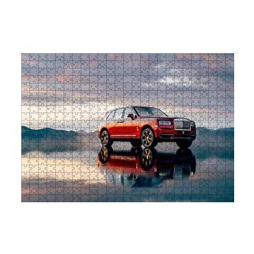 Cakapuzzle Rollsroyce Cullinan Kırmızı Işıltılı Görseli Yapboz MDF Puzzle
